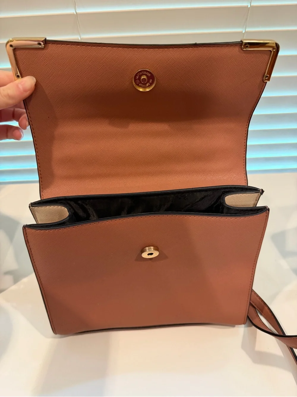 Structured Two-Tone Pink Top-Handle Satchel with Gold Hardware
